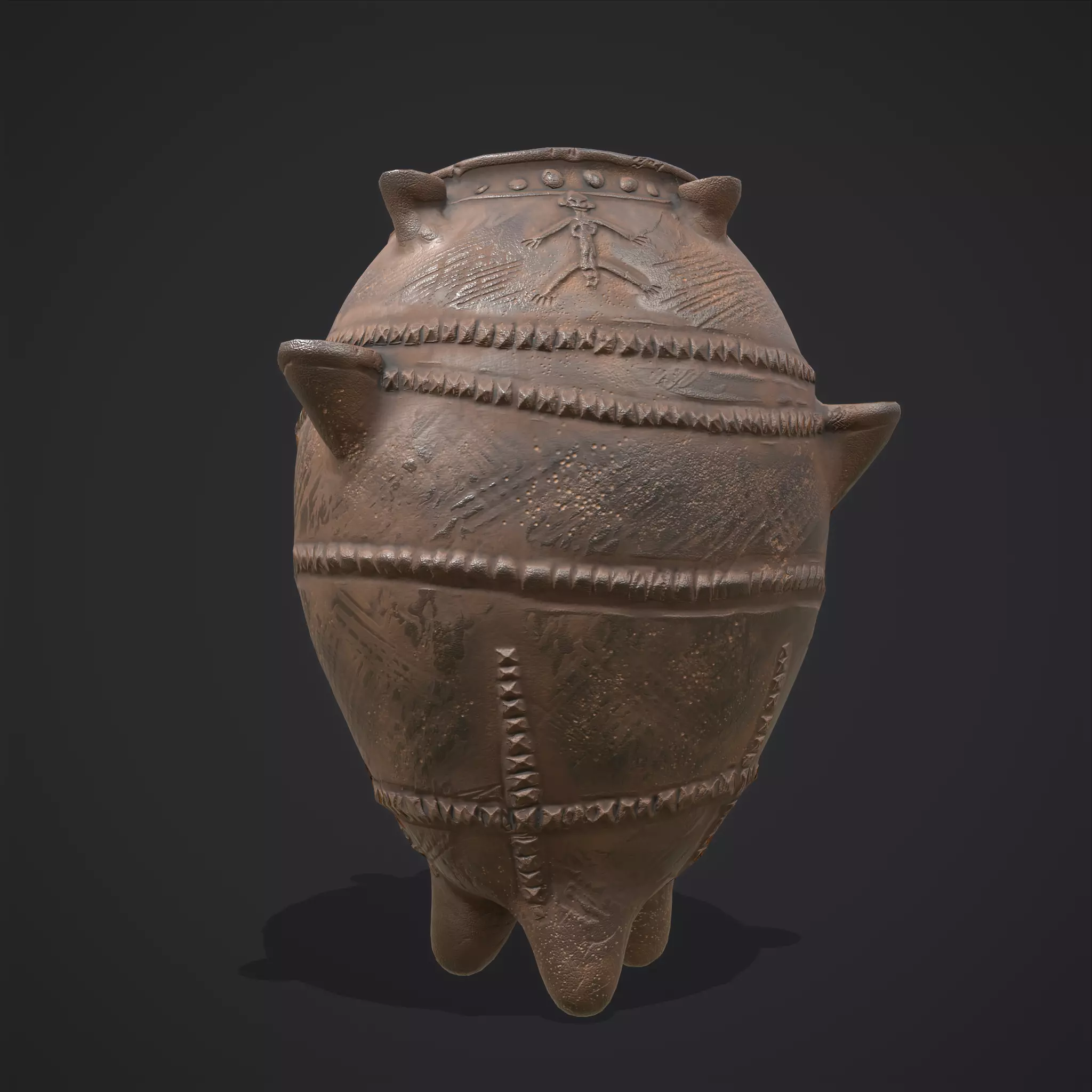 Ancient Pottery Low-poly 3D model_0