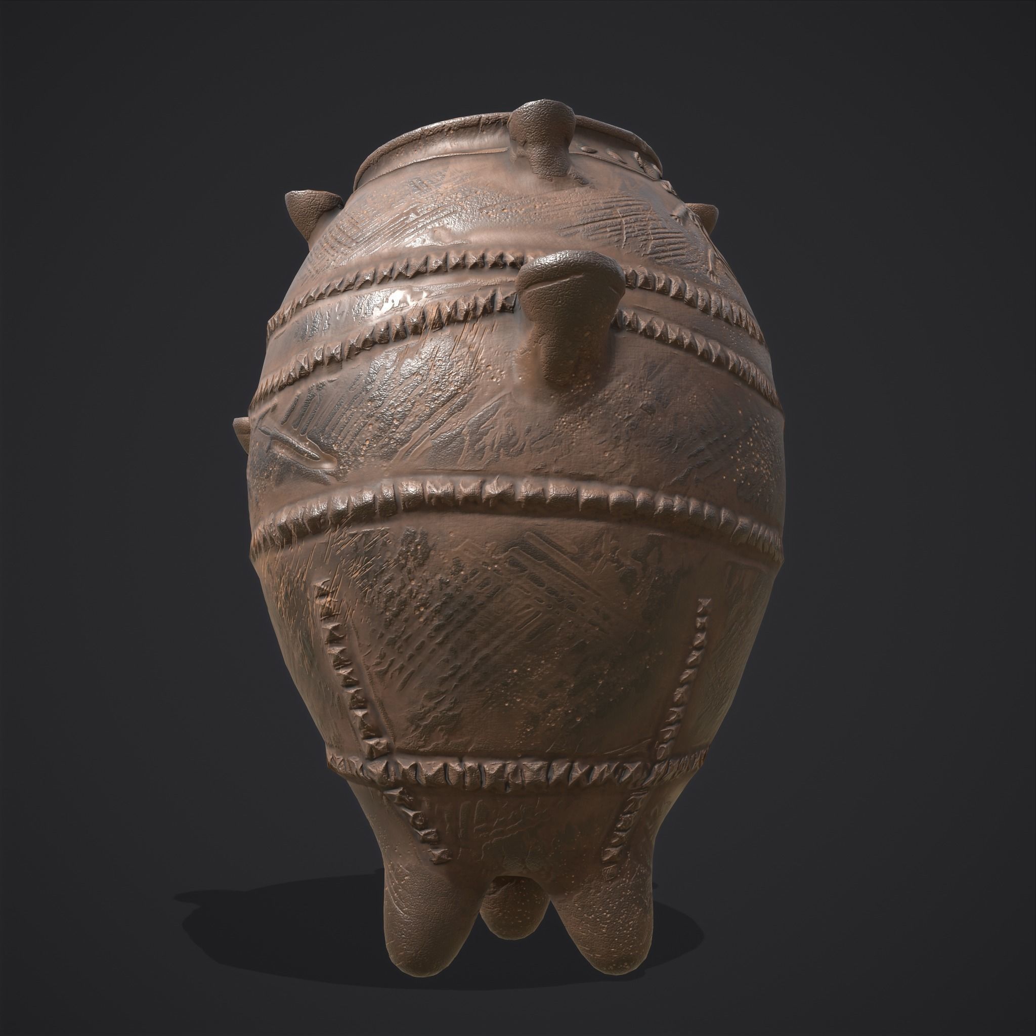 Ancient Pottery Low-poly 3D model_15