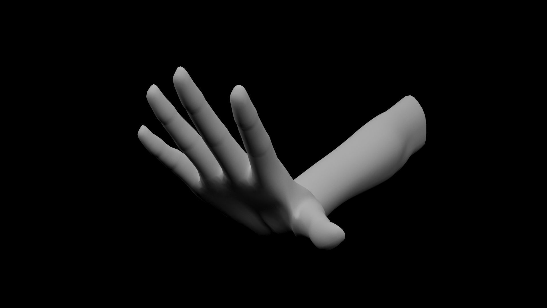 5 Hand Poses 3D model_6