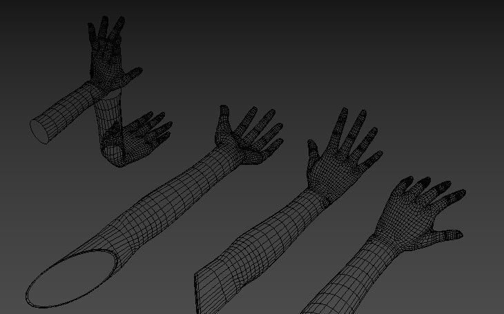 5 Hand Poses 3D model_10
