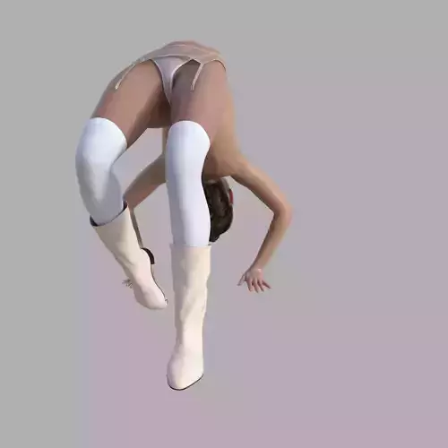 Young female gymnast 3D model