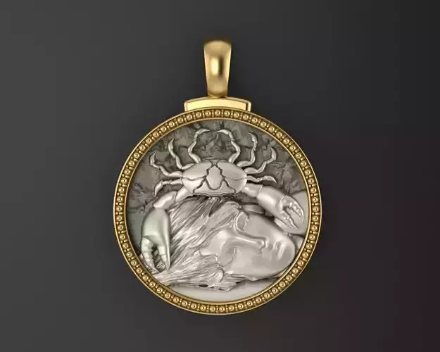 Horoscope Zodiac sign Pisces pendant 3D print model