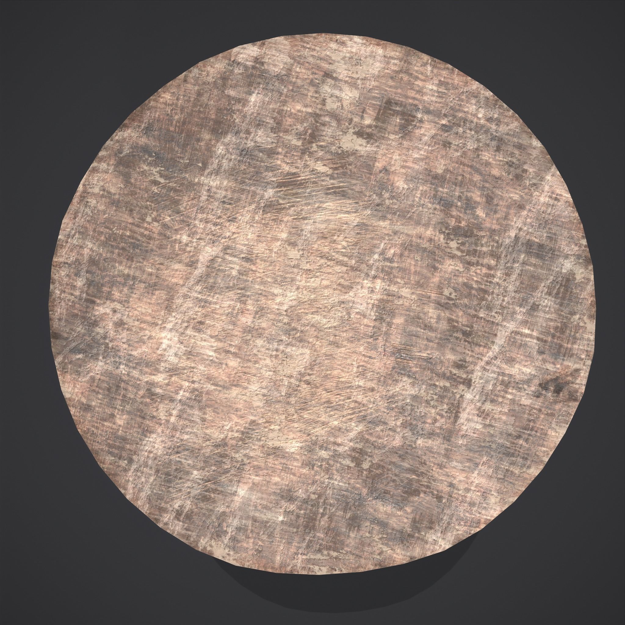 Three Legged Short Stool Low-poly 3D model_9