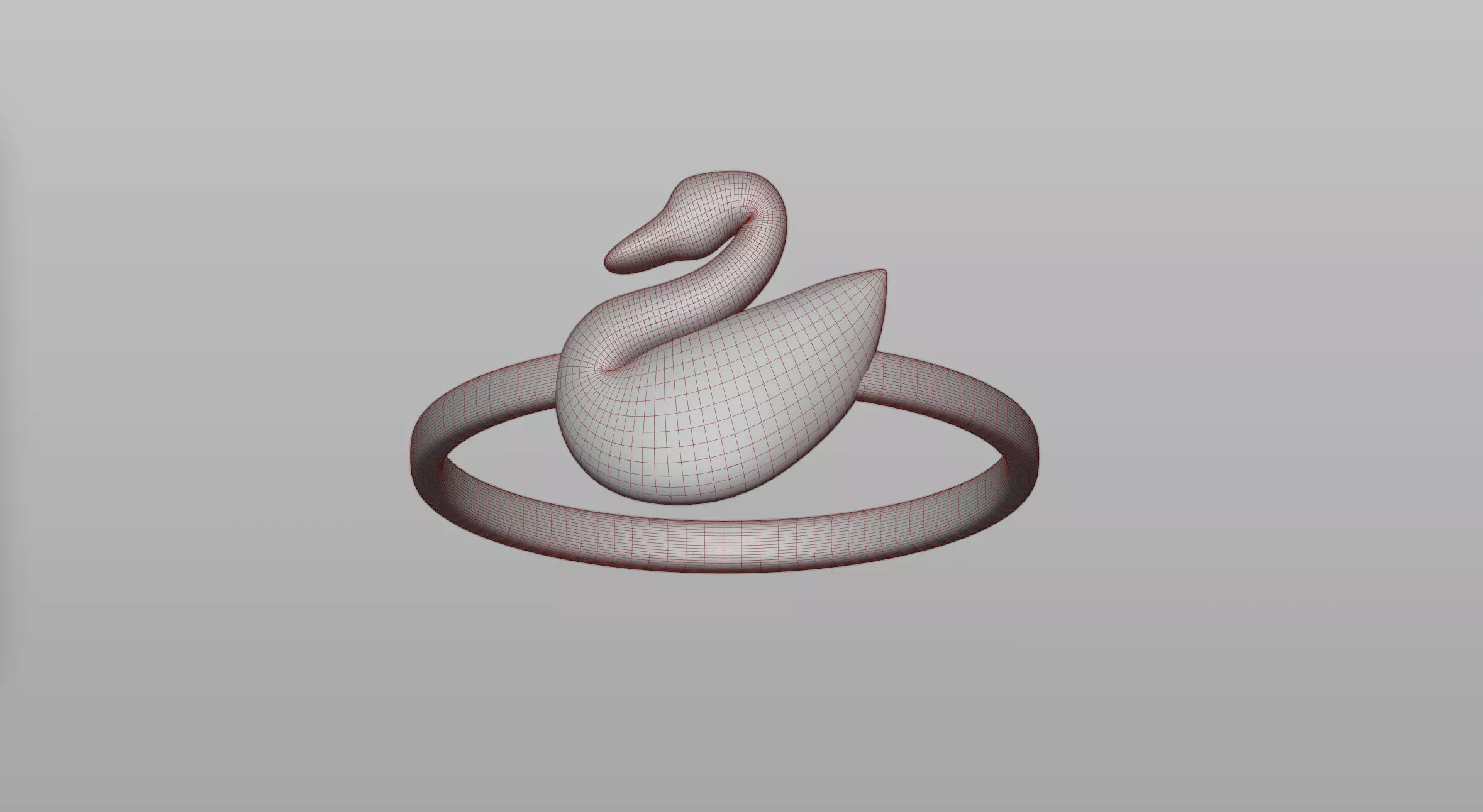 Swan ring 3D model_0