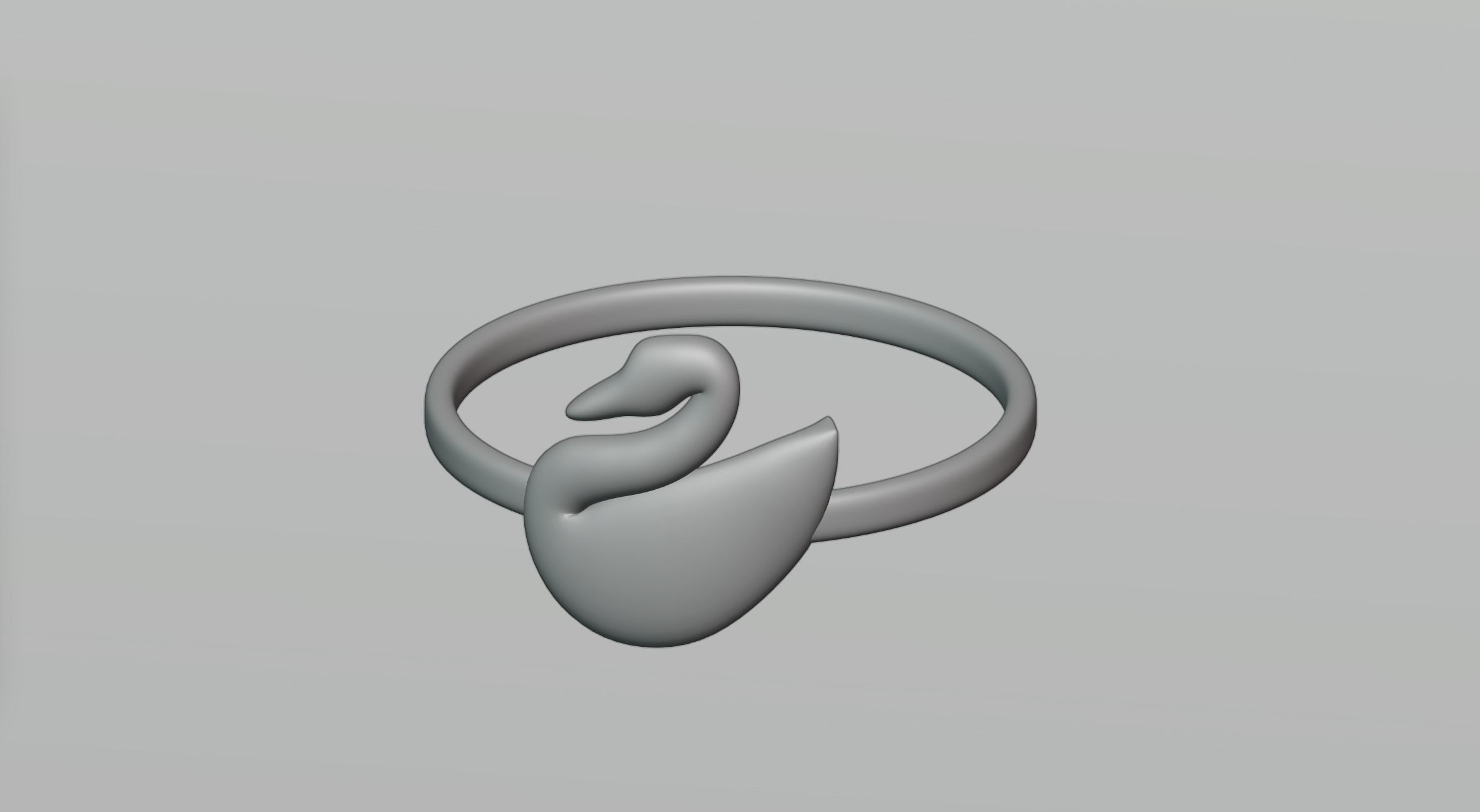 Swan ring 3D model_1