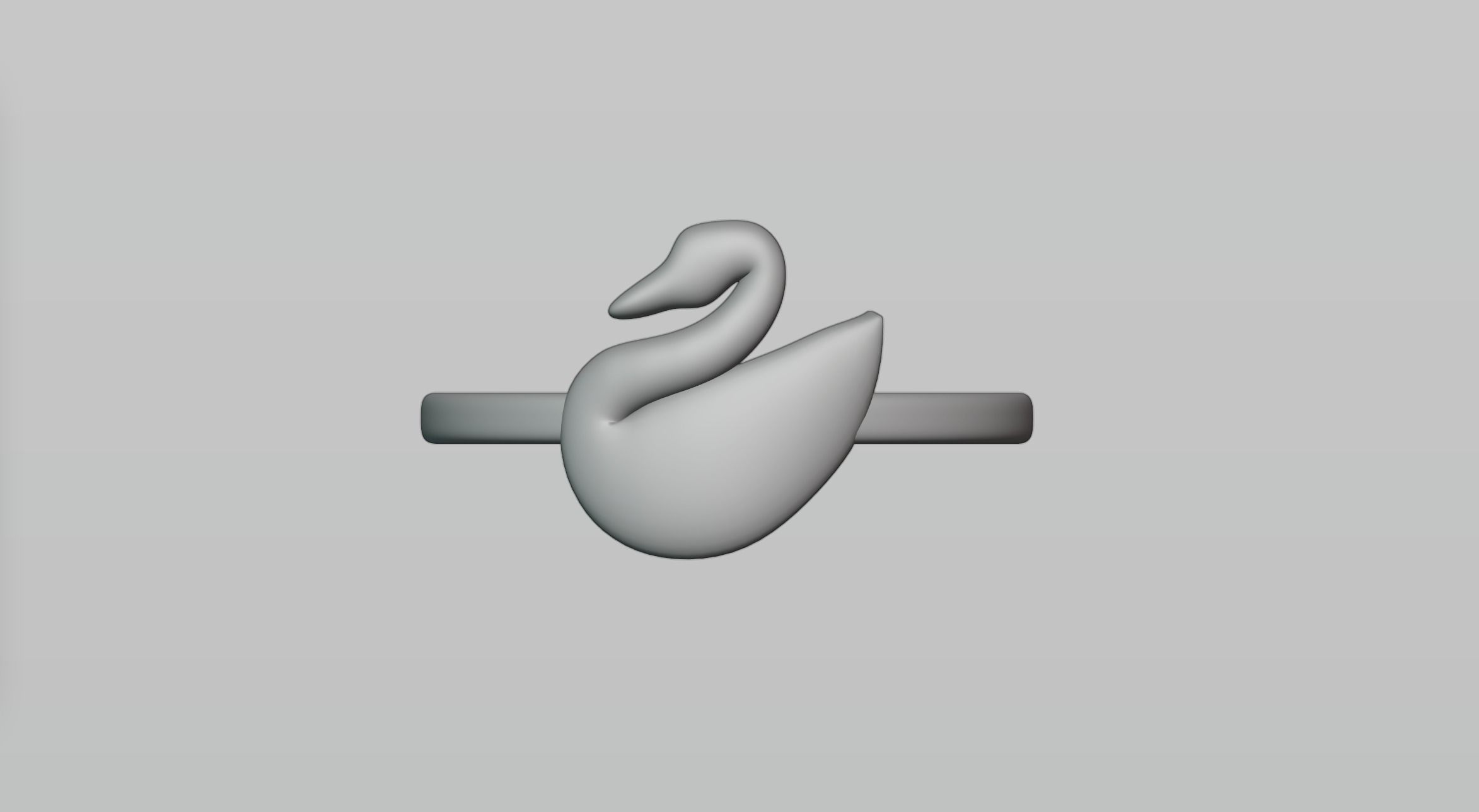 Swan ring 3D model_2