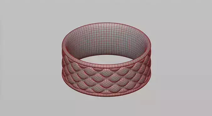 Ring 8 silver with pattern