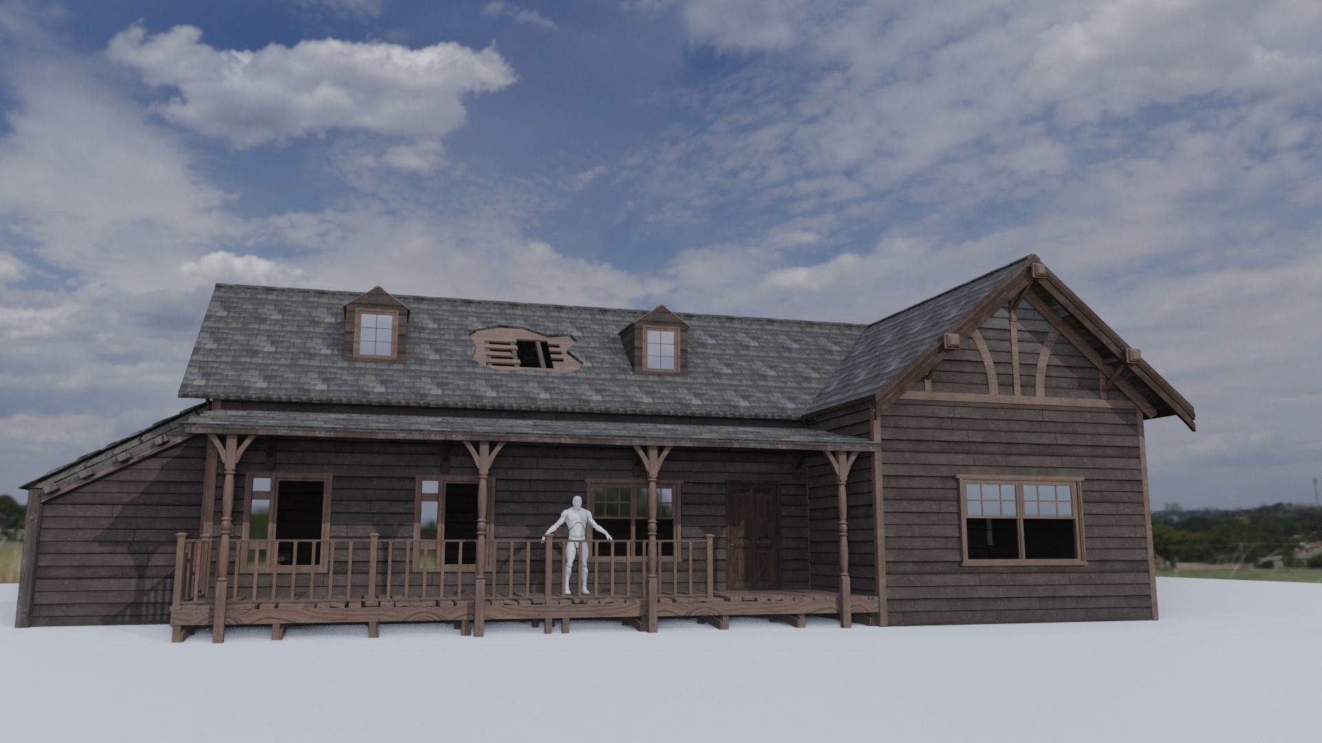 wood cabin 3D model_3