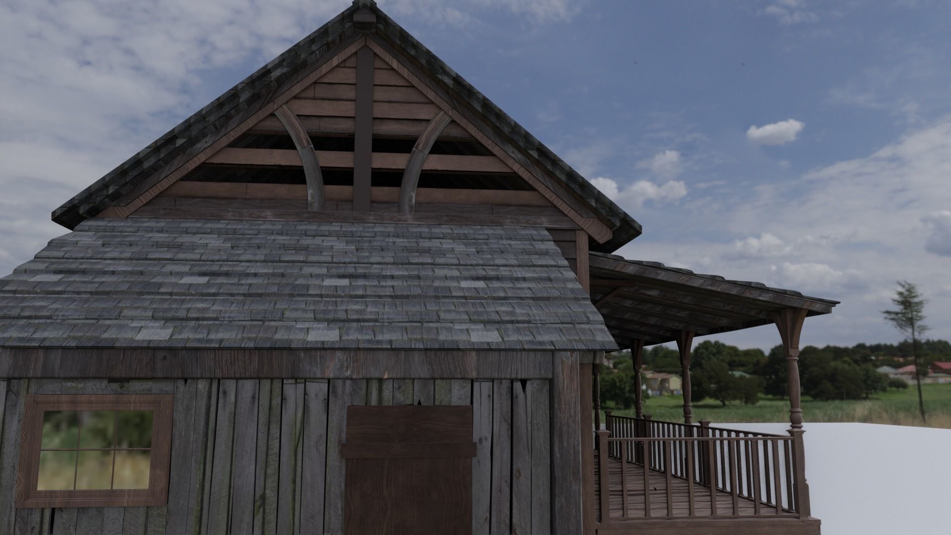 wood cabin 3D model_7