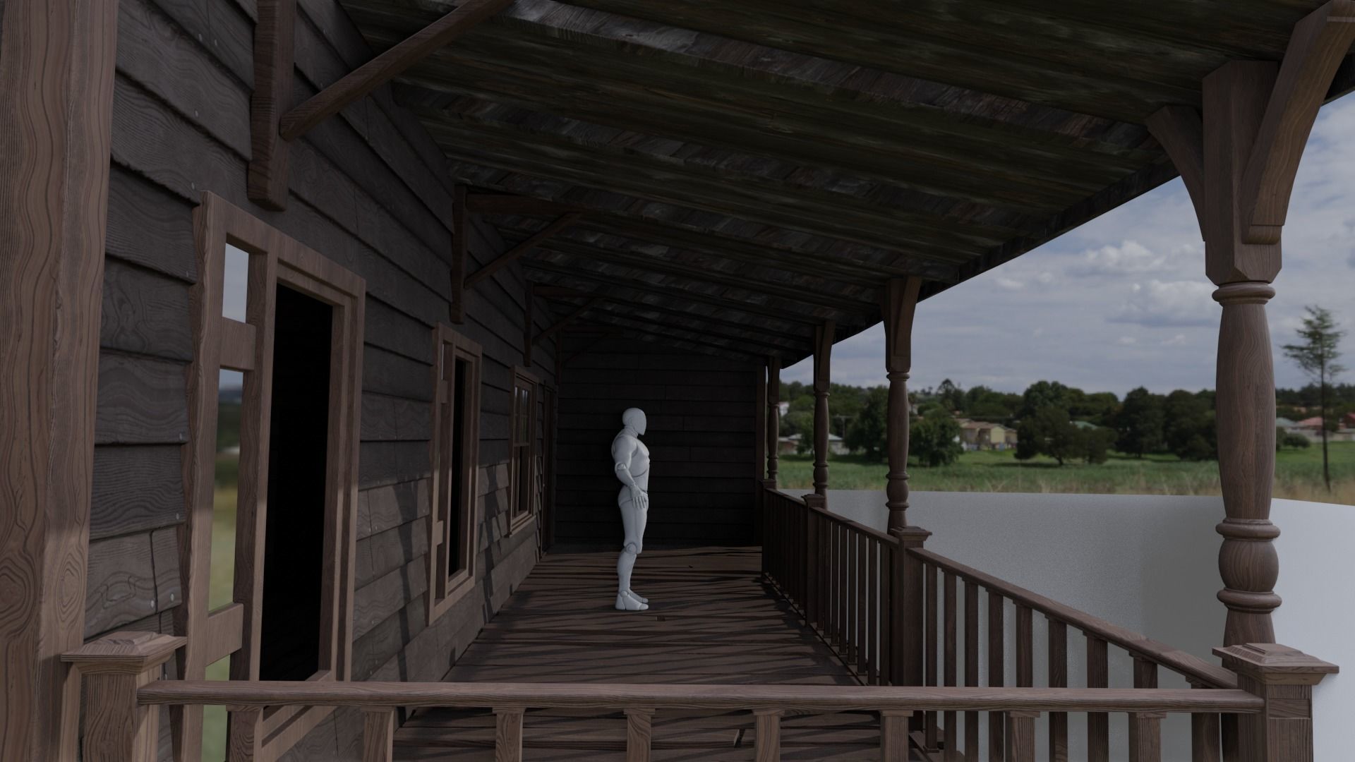 wood cabin 3D model_8