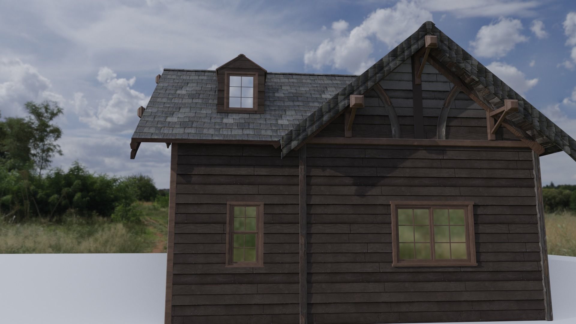 wood cabin 3D model_4