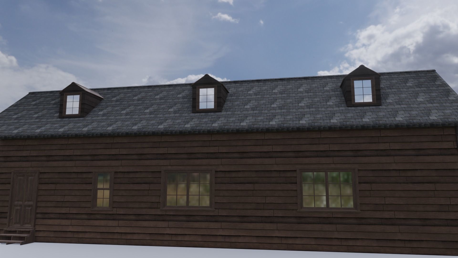 wood cabin 3D model_5