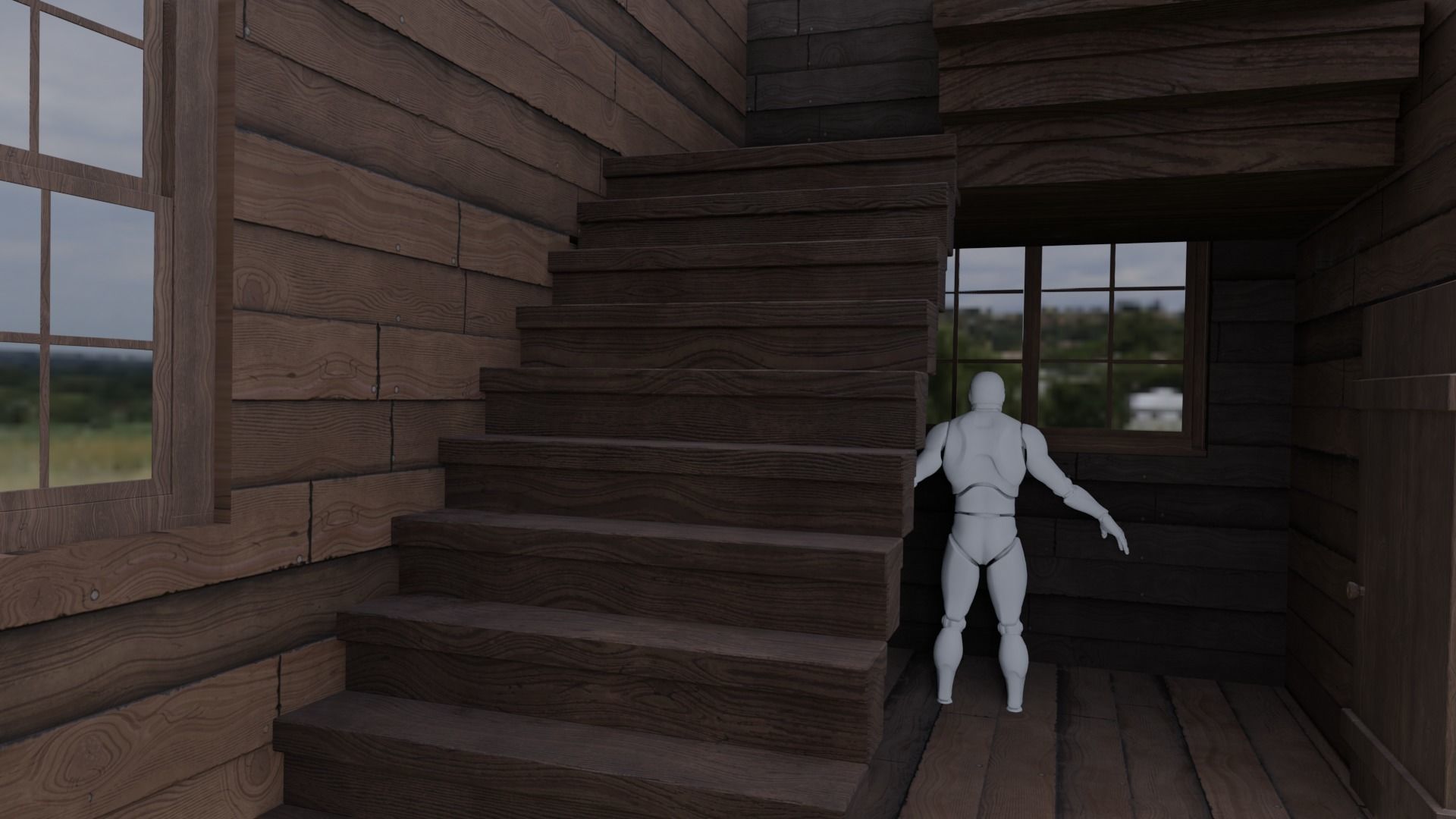 wood cabin 3D model_1