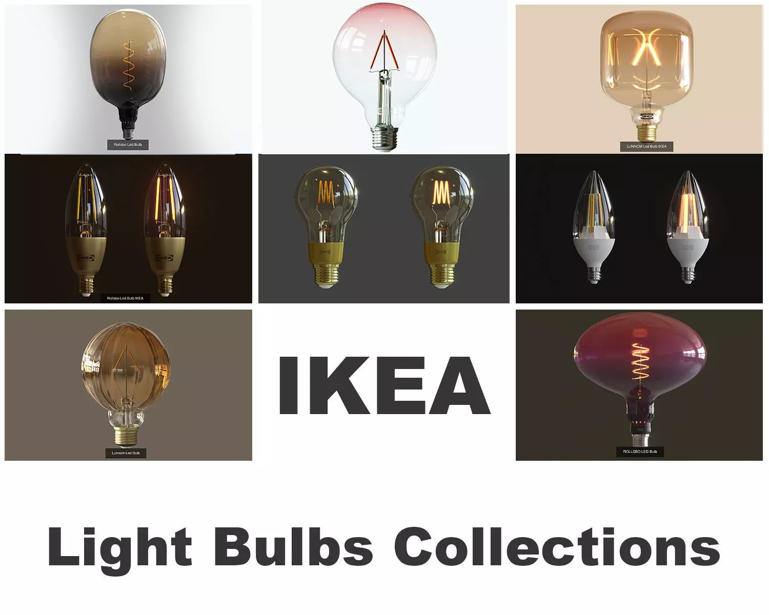 IKEA Light Bulbs 3D Model Collection_0