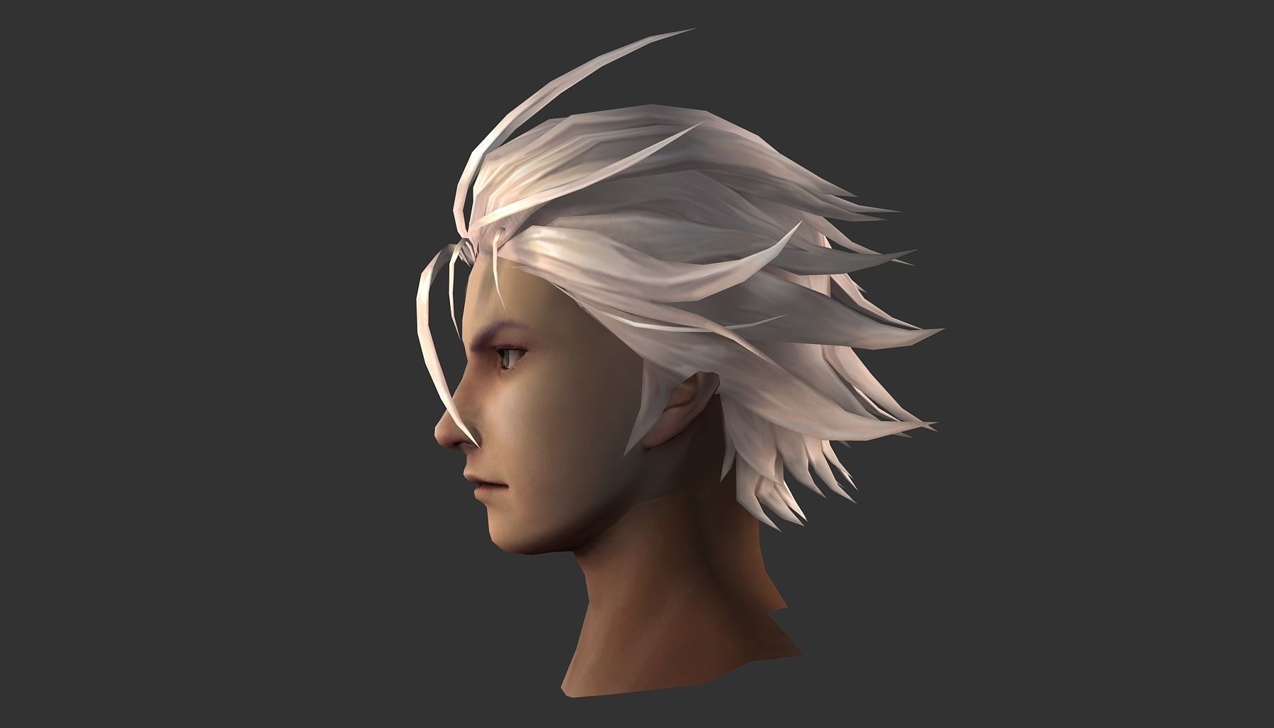 man hair style 05 Low-poly 3D model_6