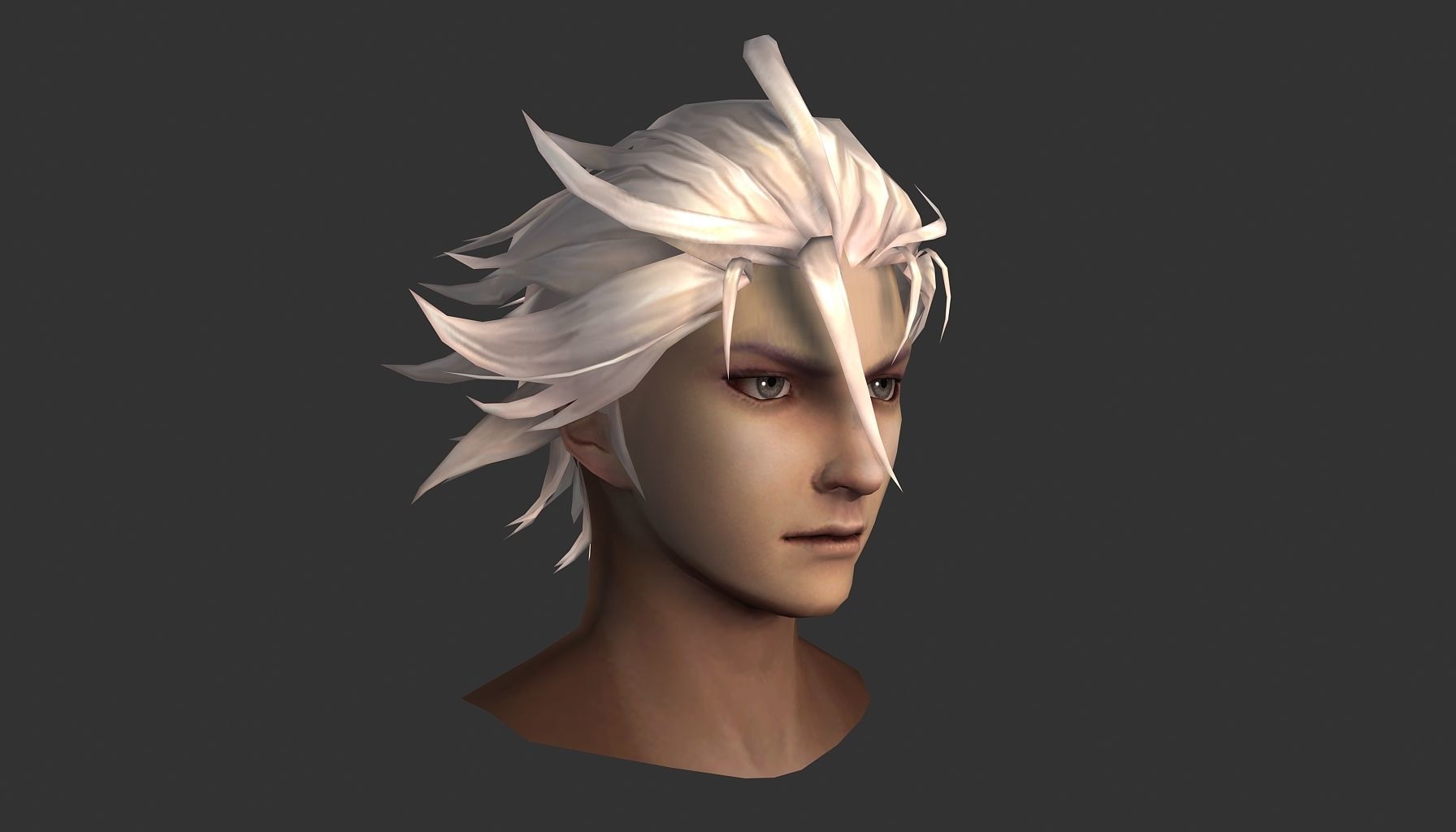 man hair style 05 Low-poly 3D model_3