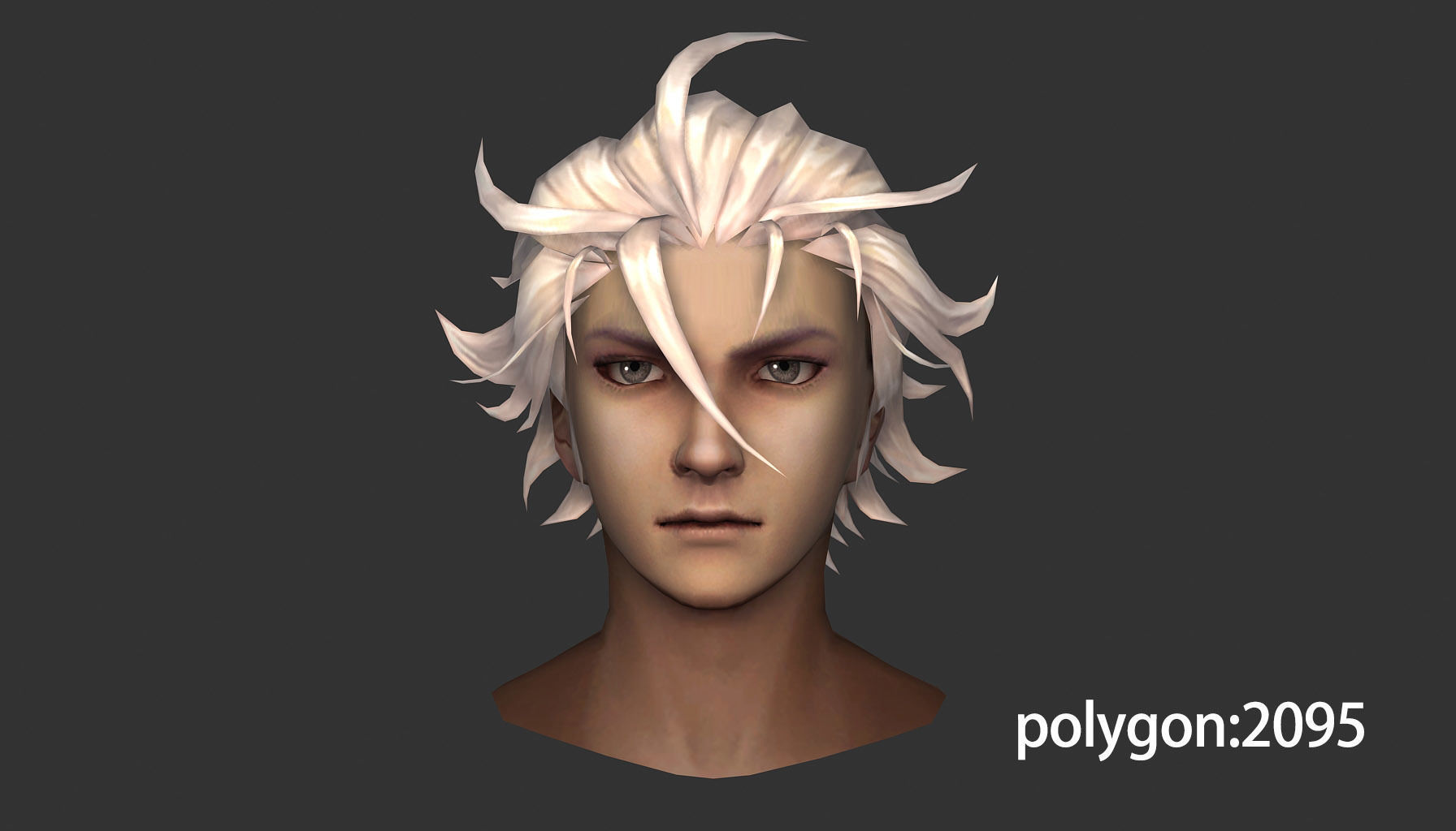 man hair style 05 Low-poly 3D model_2