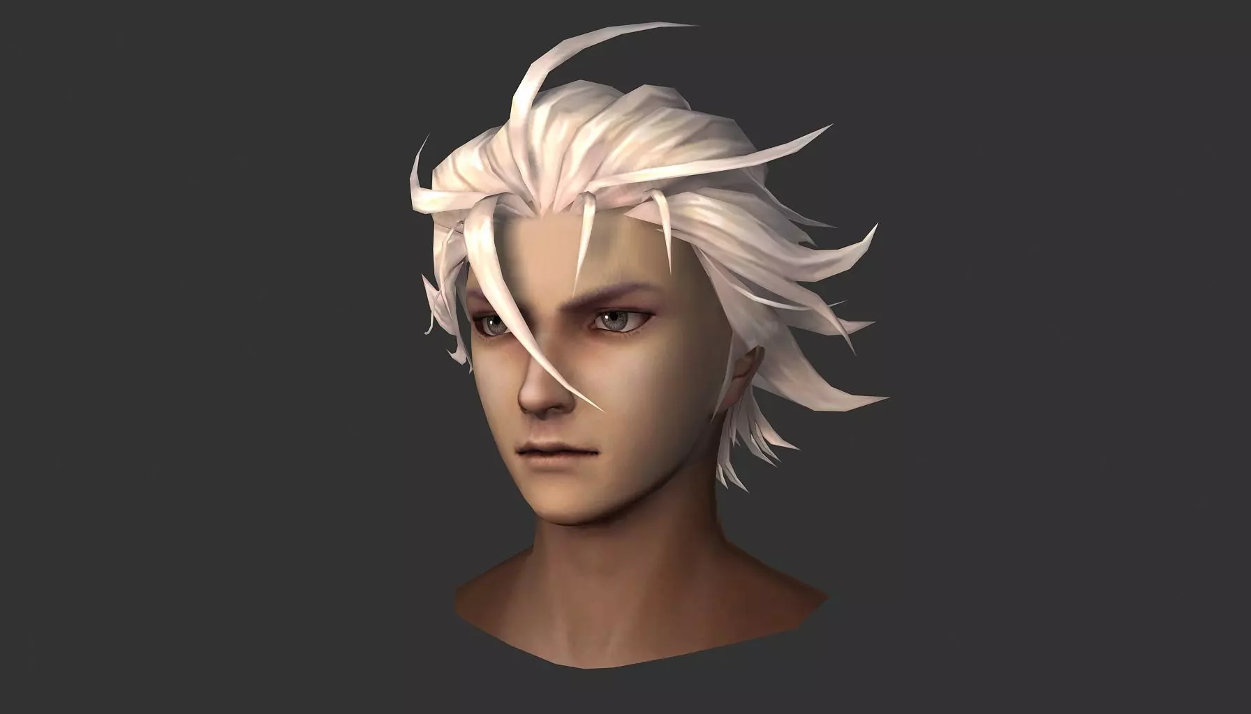 man hair style 05 Low-poly 3D model_0