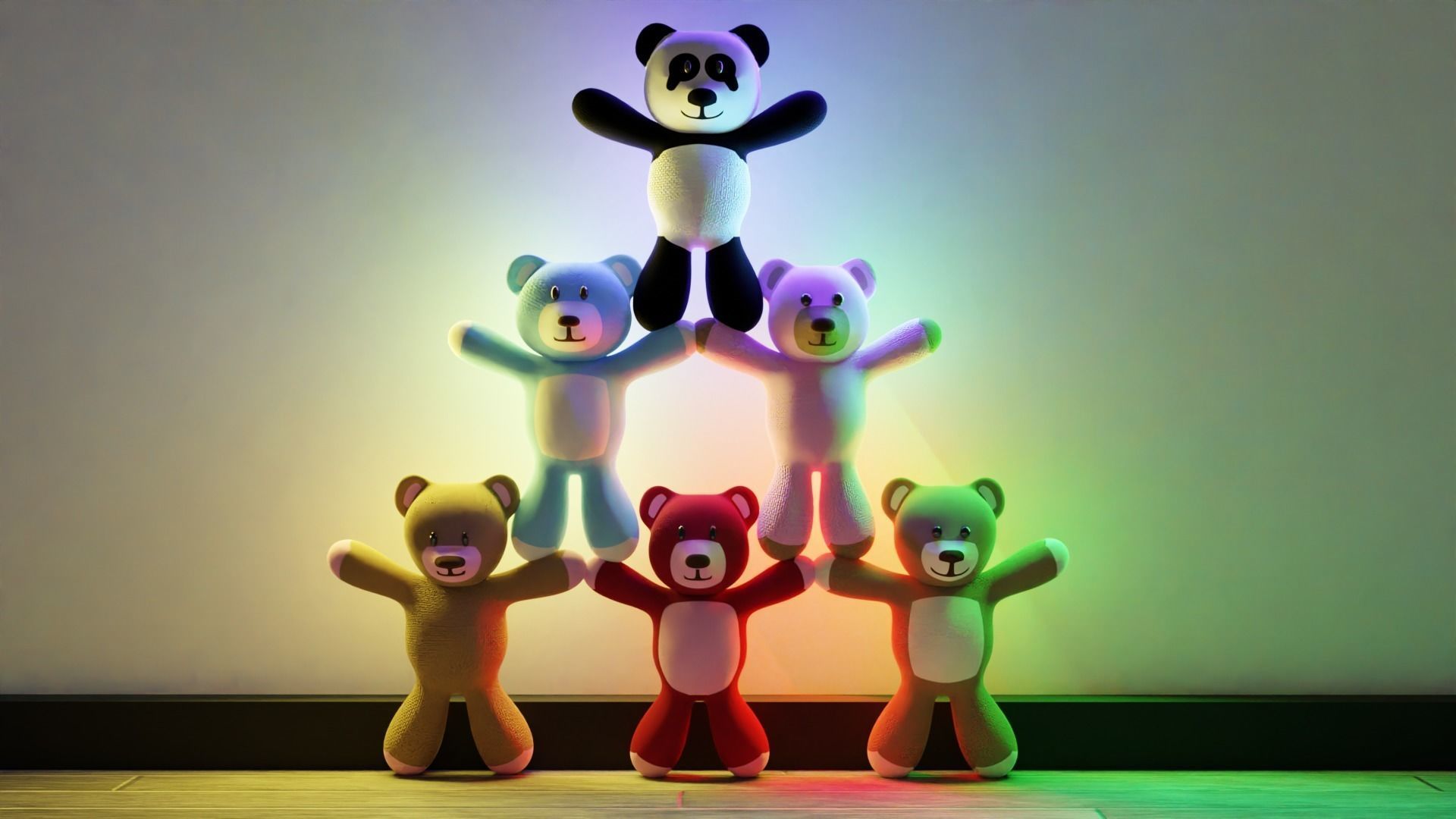 Teddy bears 3D model_2