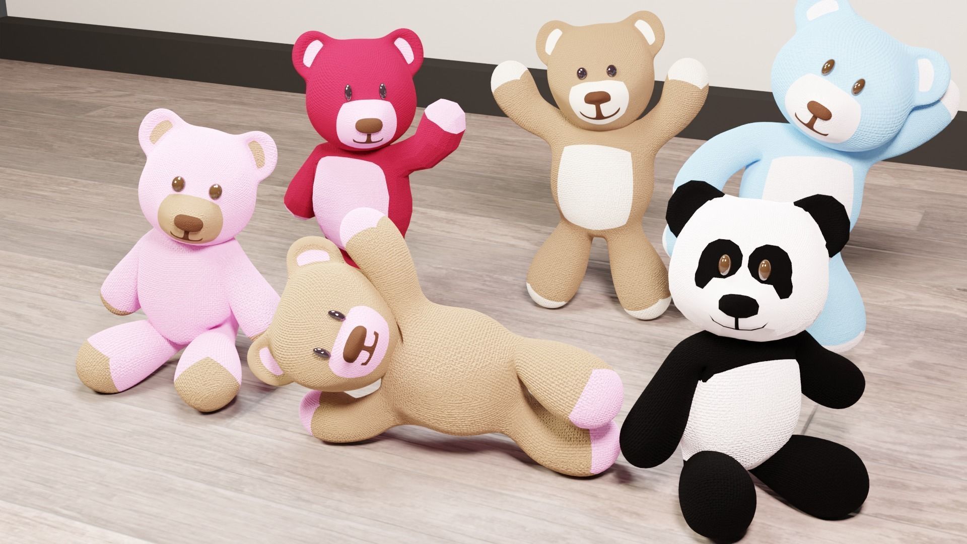Teddy bears 3D model_3