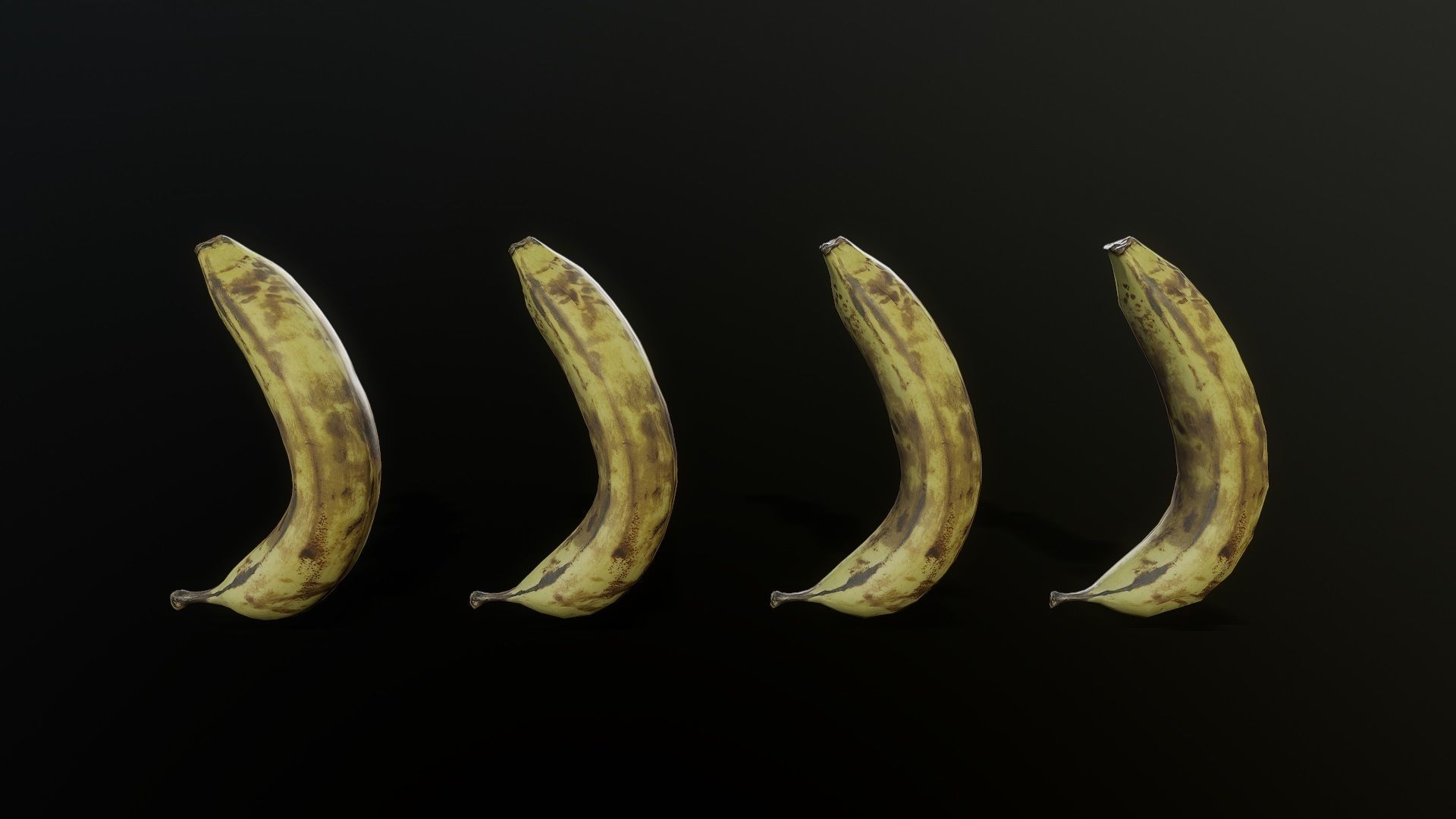3D Scan Overripe Banana Low-poly 3D model_4