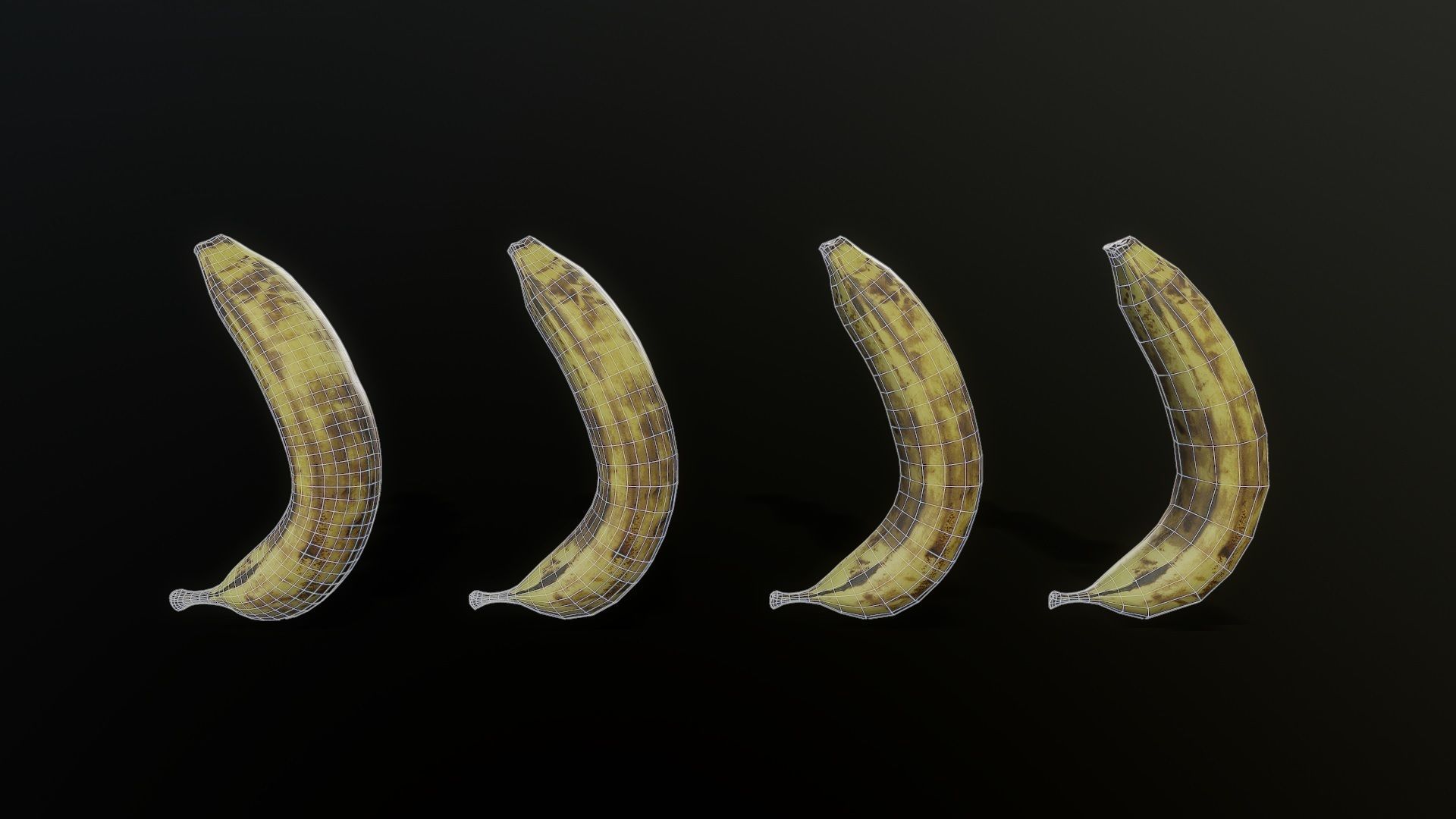 3D Scan Overripe Banana Low-poly 3D model_5