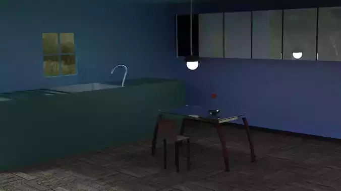 Modern 3D kitchen 3D model