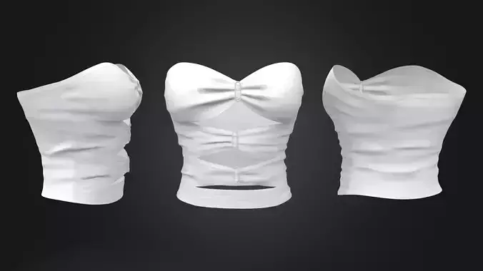 Buckle Puckered Cutout Fronts Top Low-poly 3D model