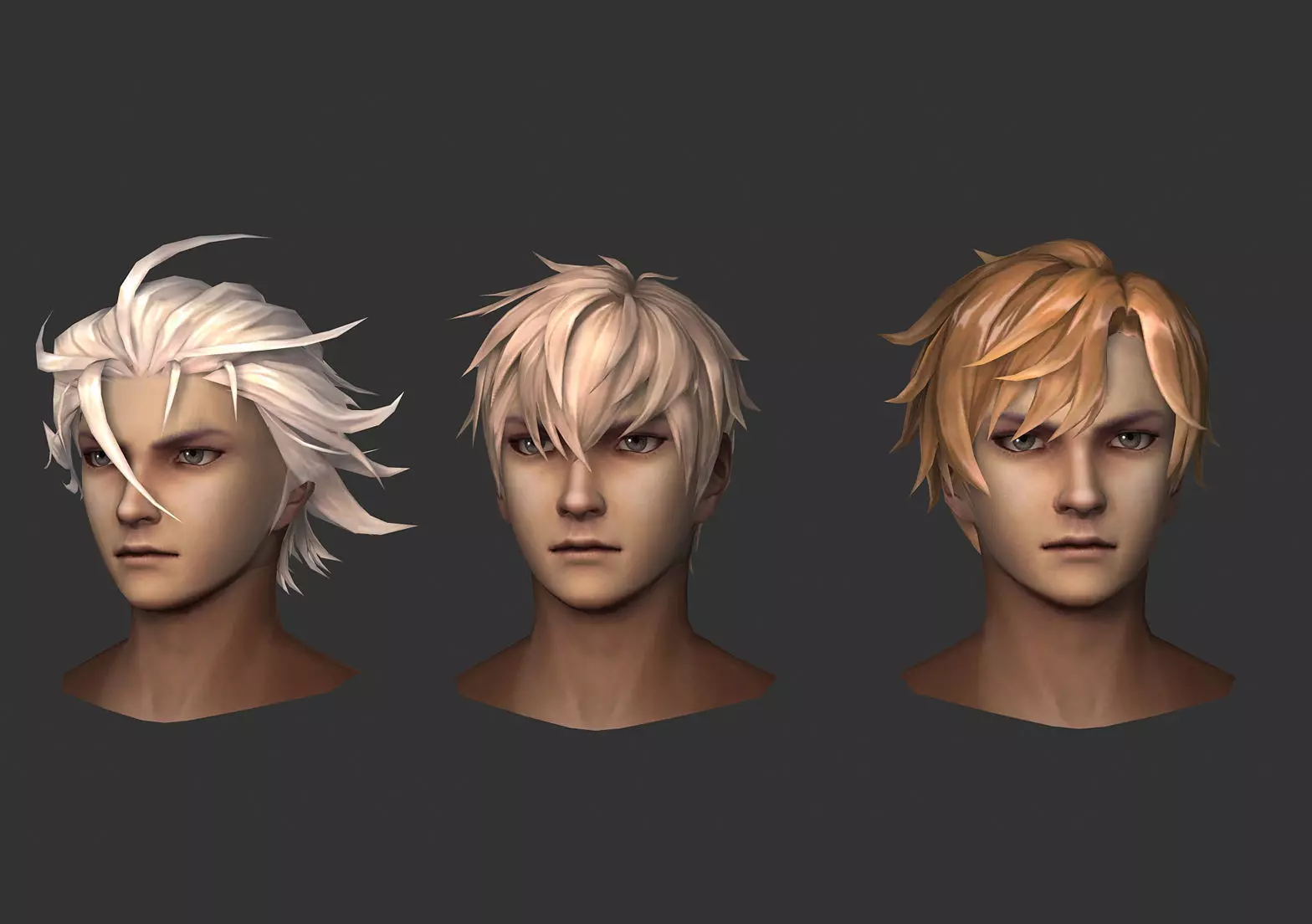 men man hair boy hair hair style 04 Low-poly 3D model