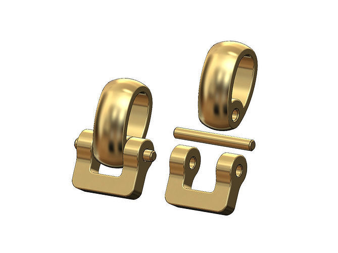 Rounded bail link connector for 3 4 5mm chains 3D print model