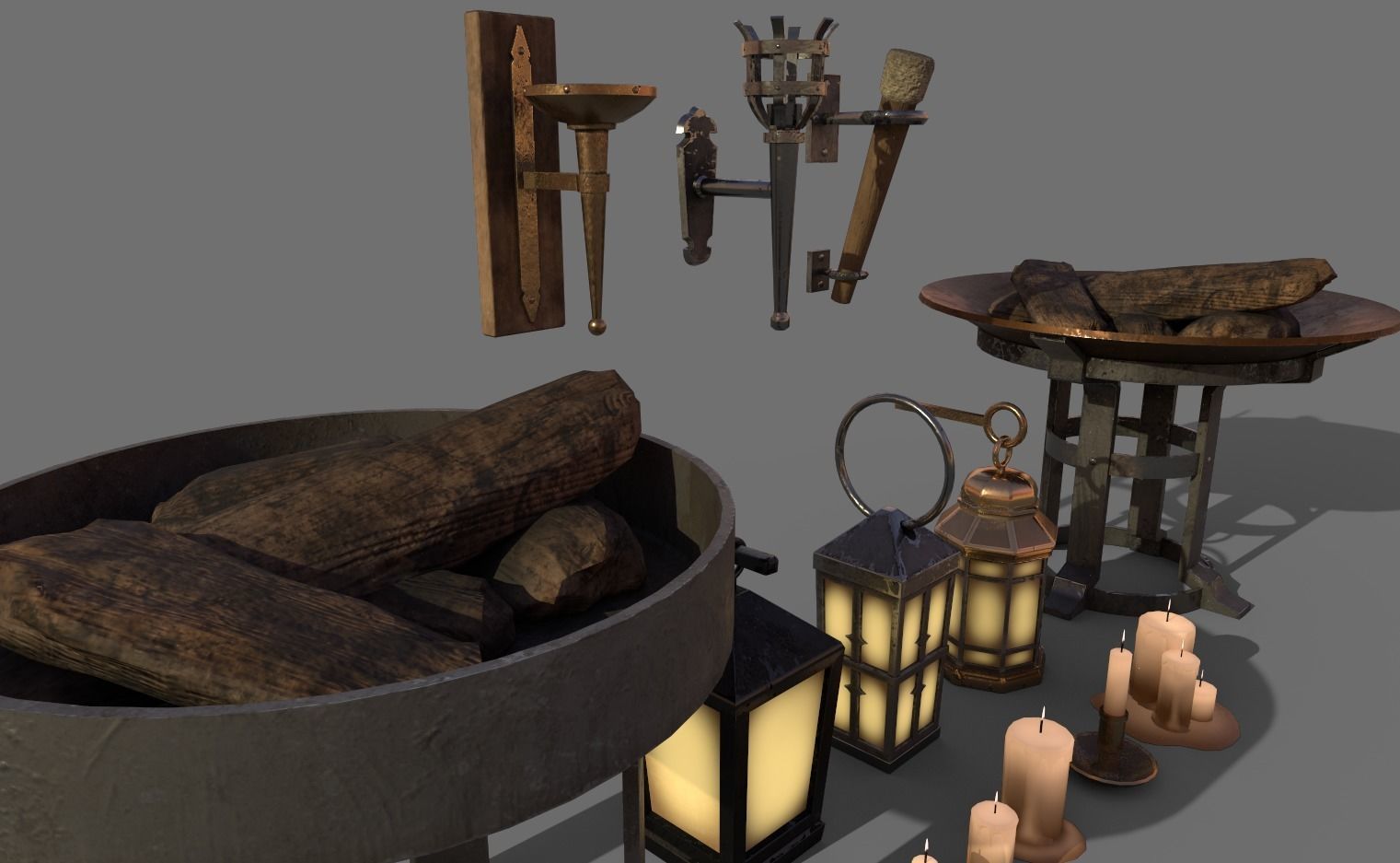 Dungeon Lights and Particles  Low-poly 3D model_2