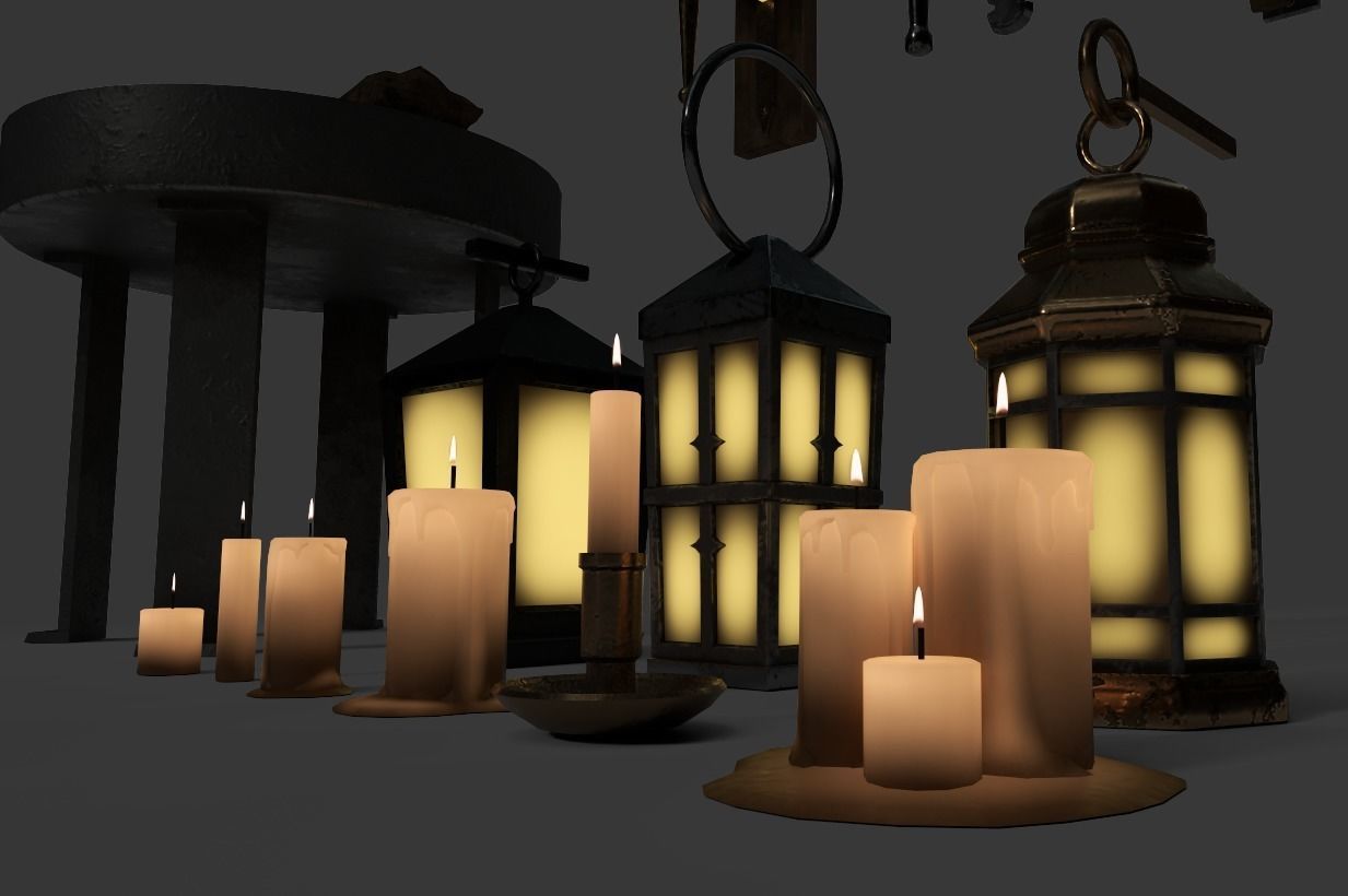 Dungeon Lights and Particles  Low-poly 3D model_3