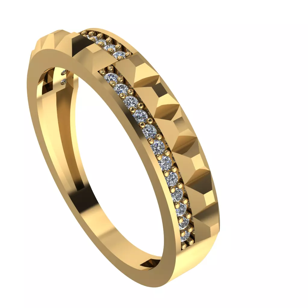 half pyramid Wedding Ring  3D print model_0