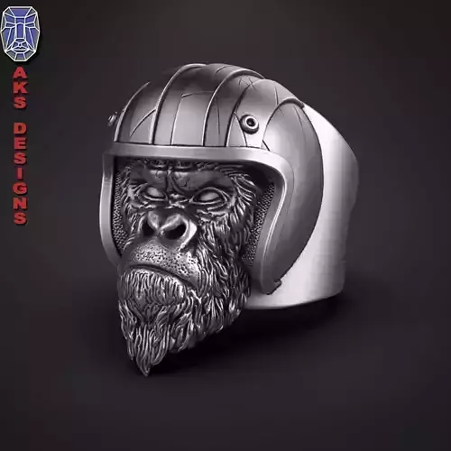 Ring  animal Jewelry Biker gorilla 1