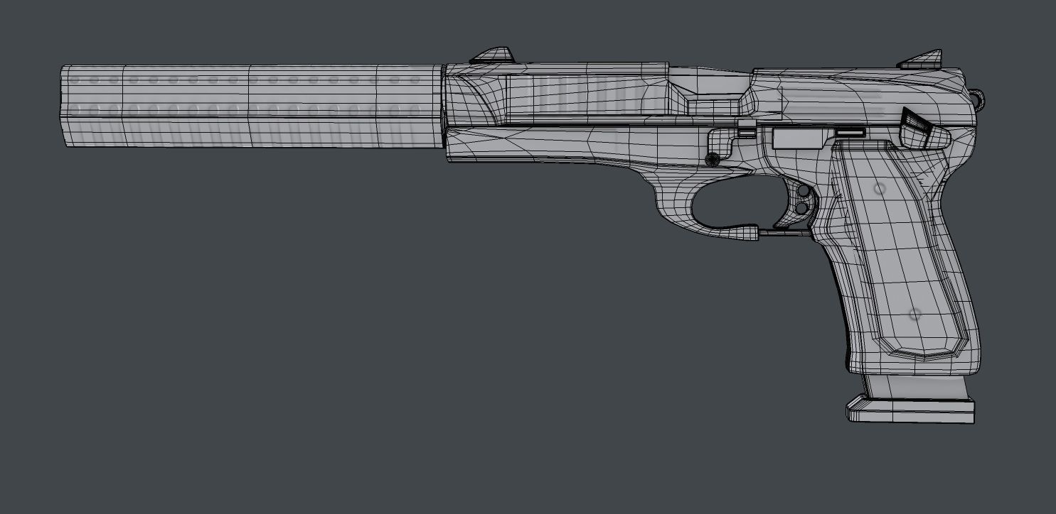 Weapon handgun pistol beretta gun Low-poly 3D model_2