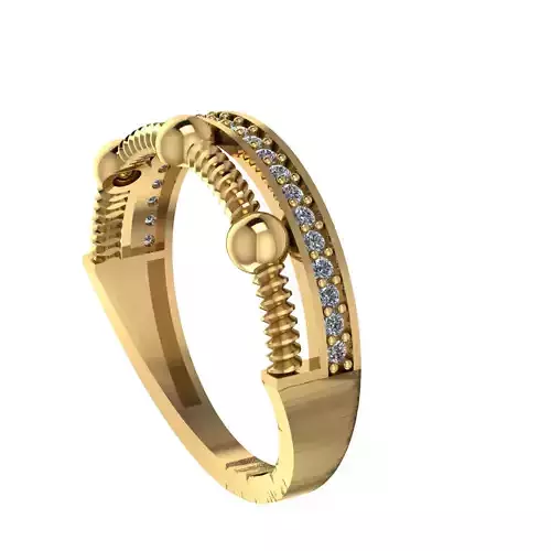 screw gem Wedding Ring 