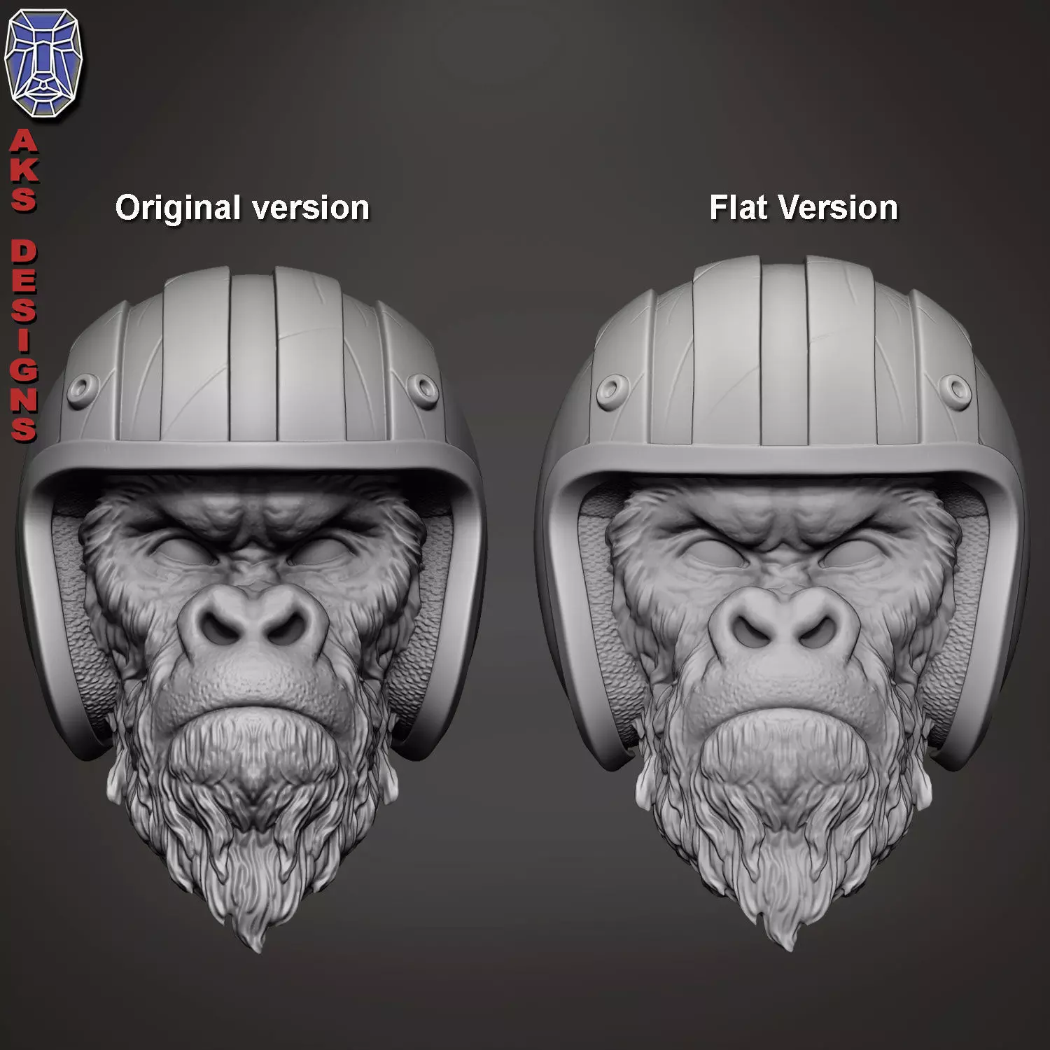 Biker gorilla 1 bas relief 3D print model_0