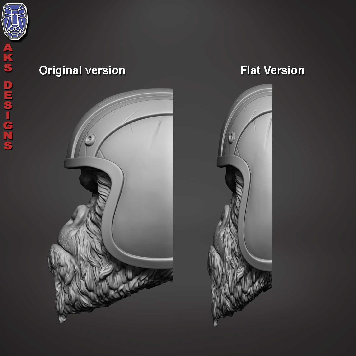 Biker gorilla 1 bas relief 3D print model_3