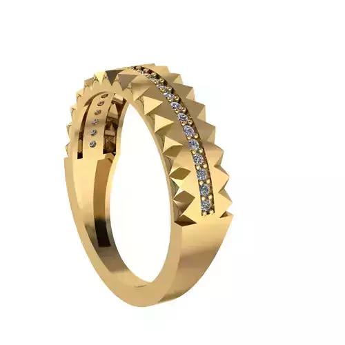 pyramid side Wedding Ring