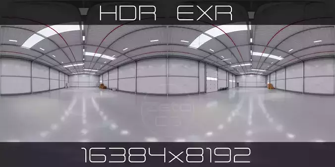 HDRI - Industrial Warehouse Interior 14 - 16384x8192