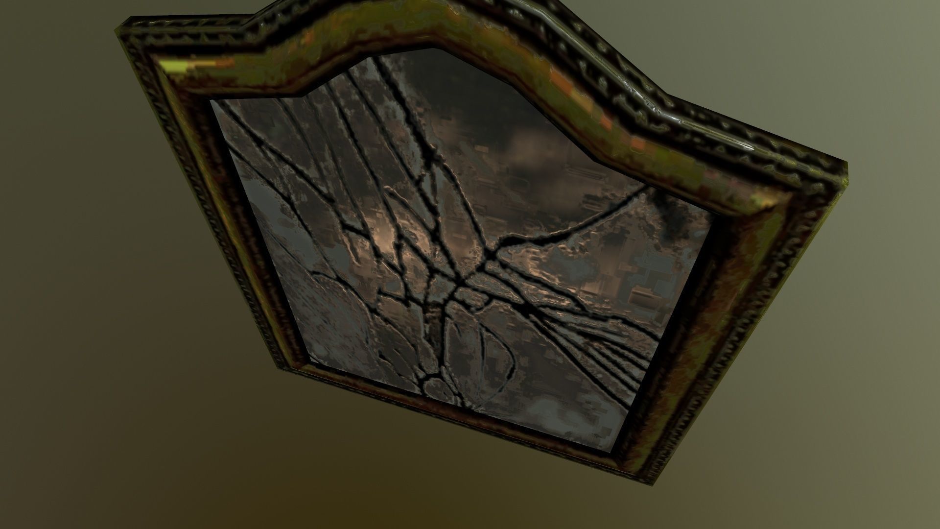 Broken mirror Low-poly 3D model_3