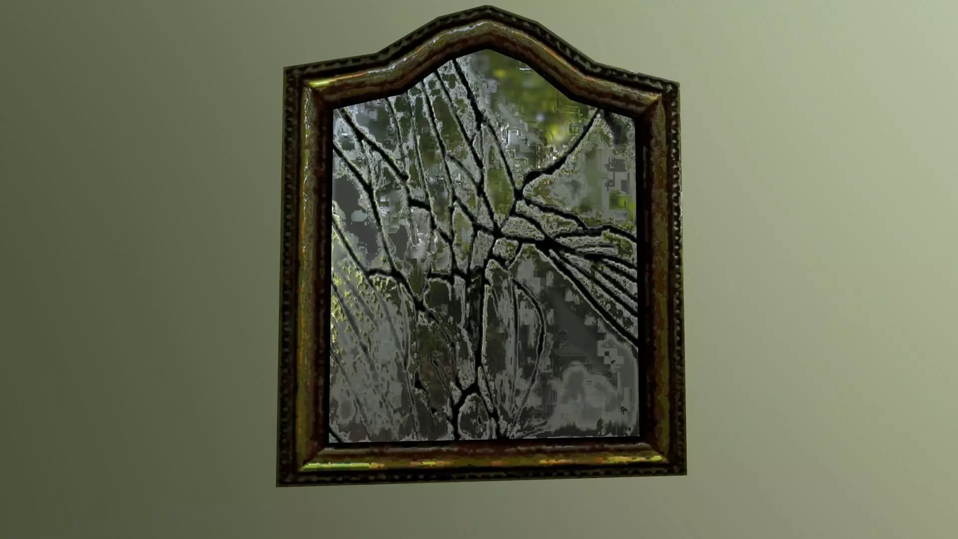 Broken mirror Low-poly 3D model_0