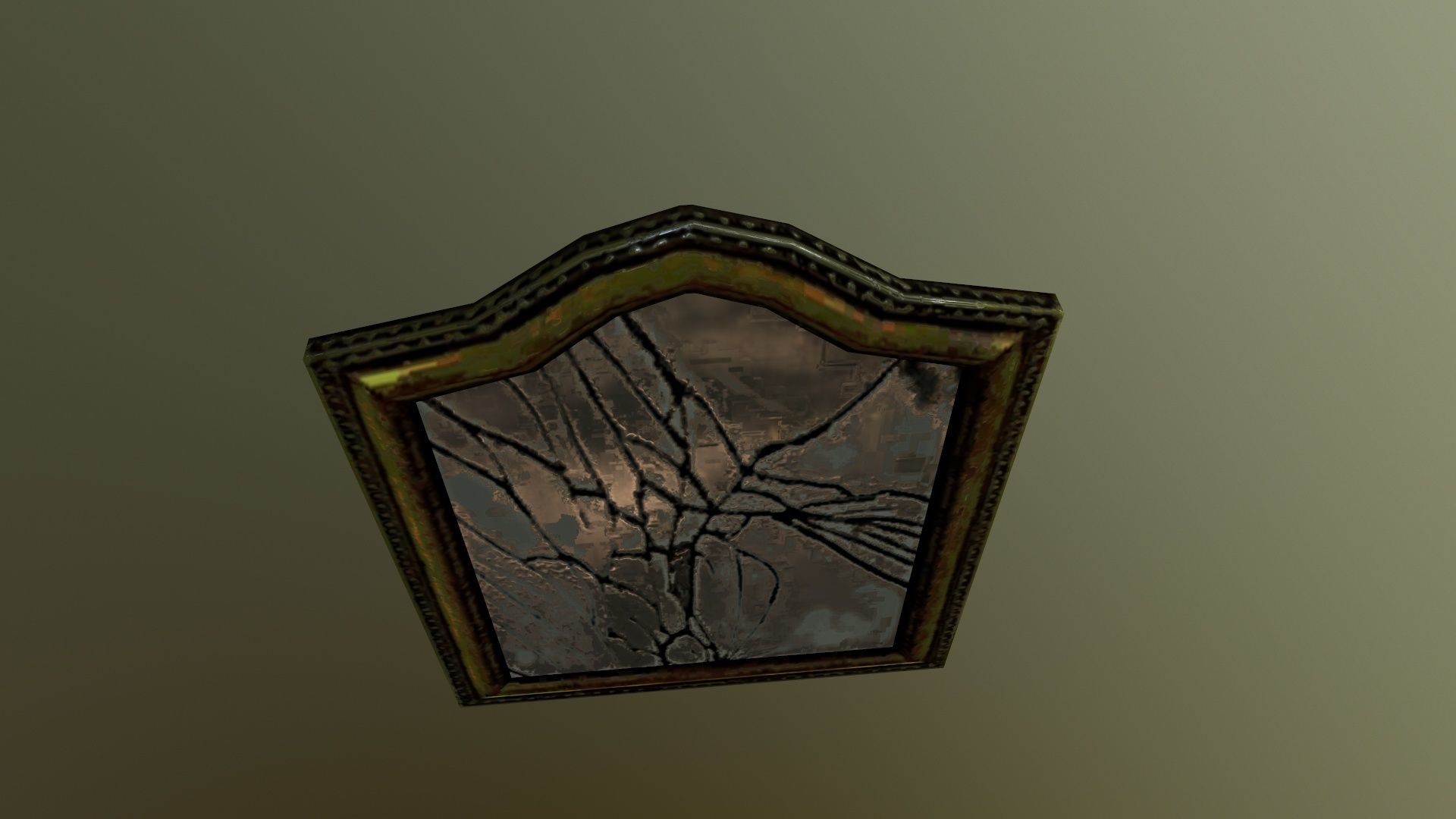 Broken mirror Low-poly 3D model_4