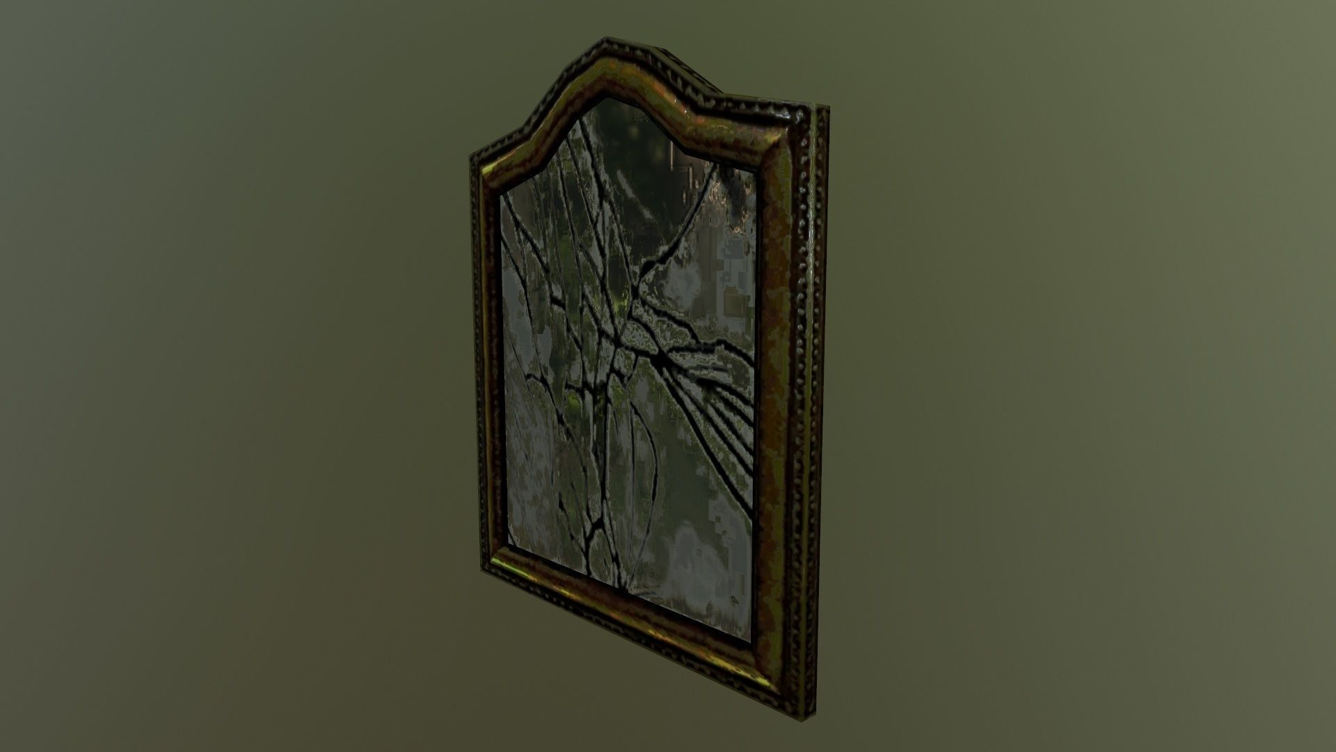 Broken mirror Low-poly 3D model_2