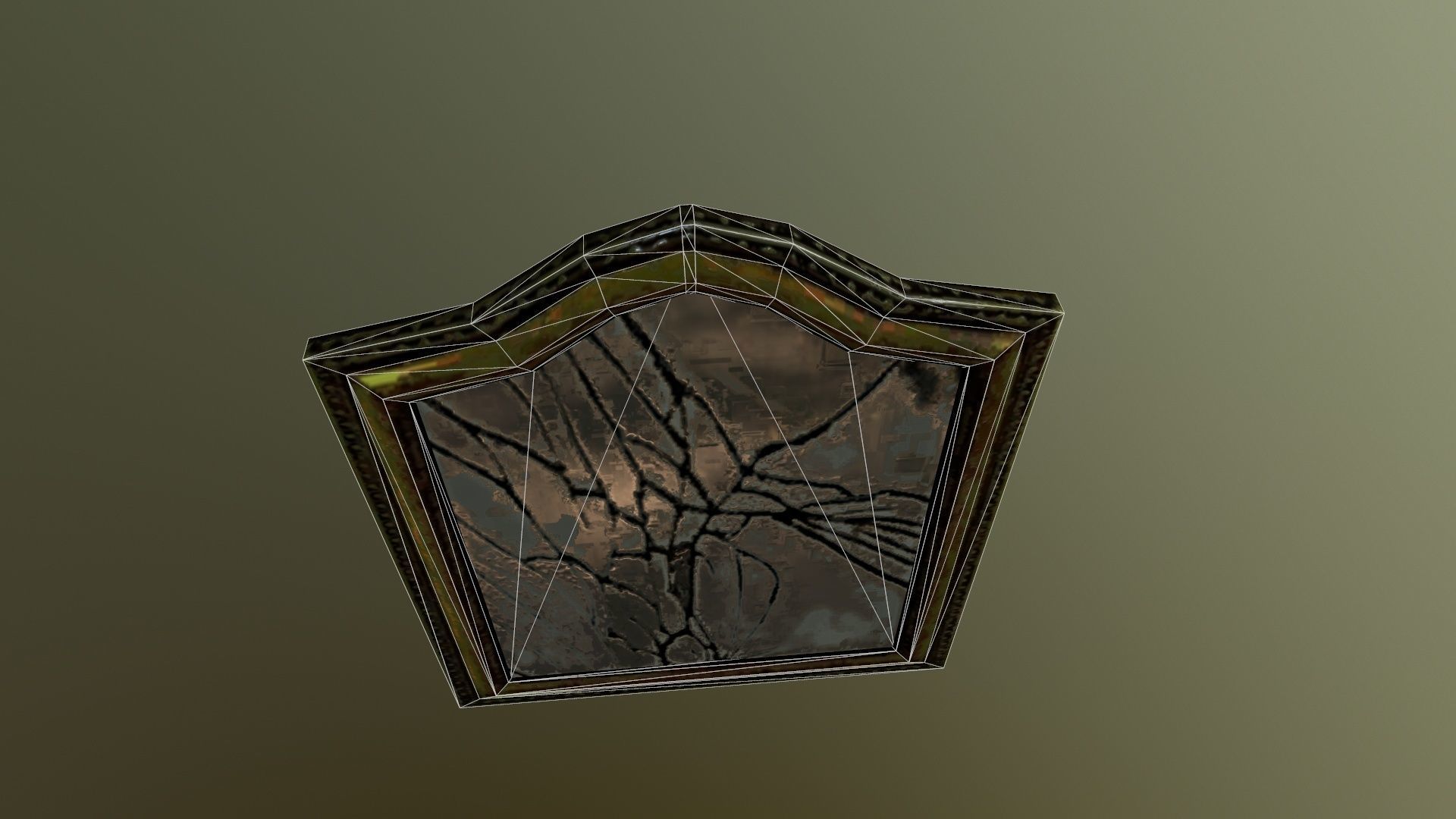 Broken mirror Low-poly 3D model_6