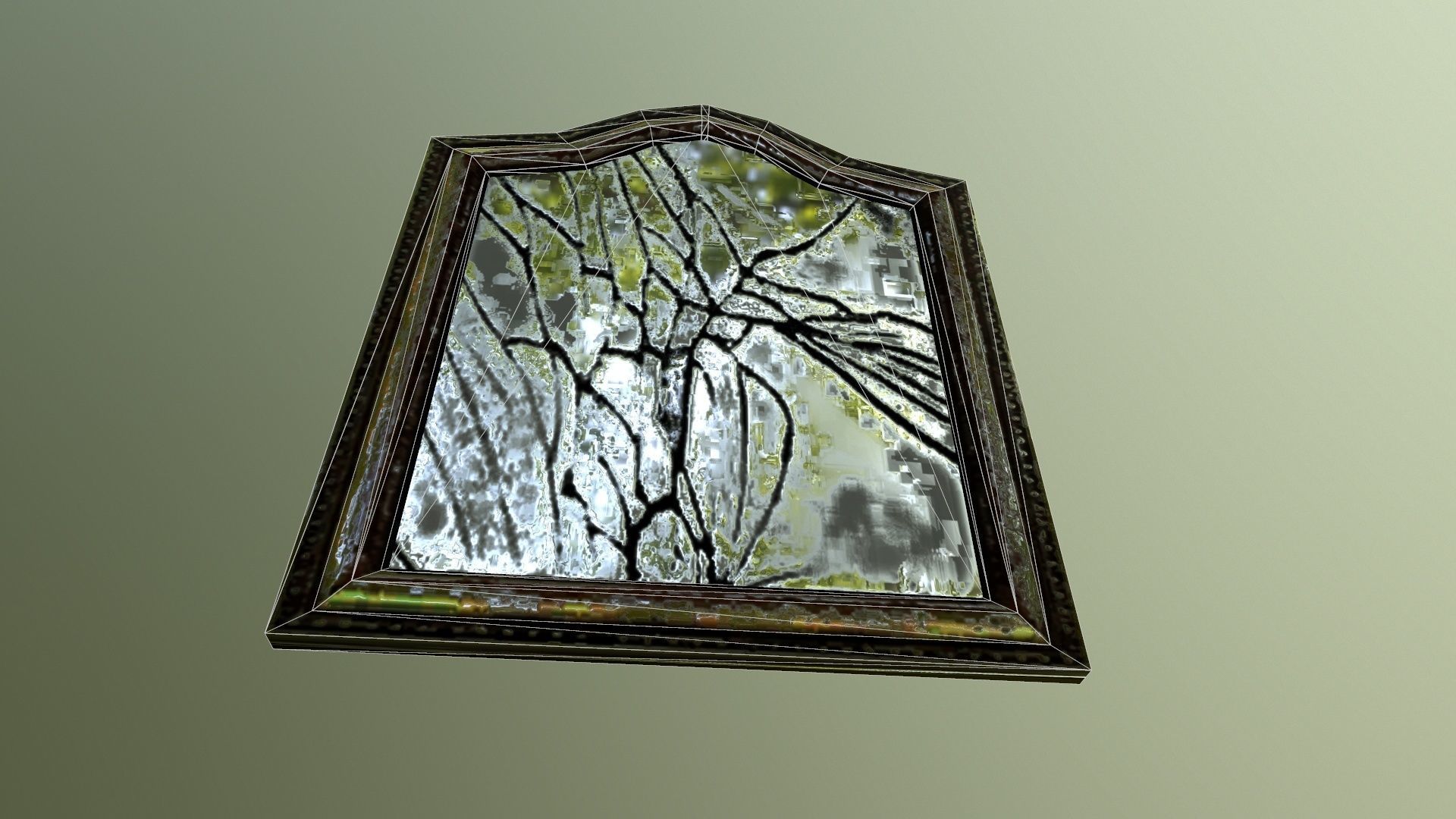 Broken mirror Low-poly 3D model_7