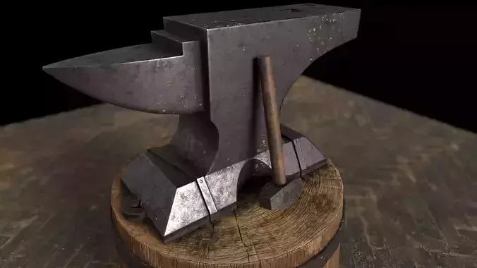 Medieval Anvil and Hammer