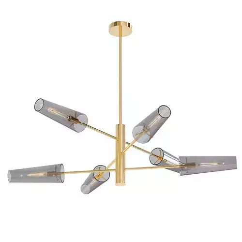SELDIS five light chandelier in gold and clear glass