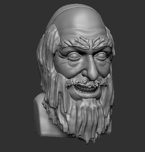 Laughing Old Man Bust 3D PRINT Free 3D print model