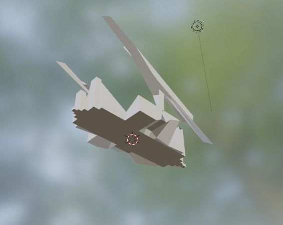 Bridge helicopter flying in sky 3D model_3